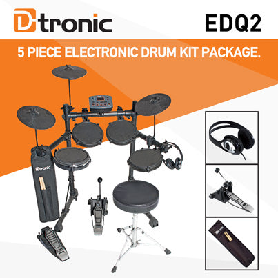 D-Tronic | EDQ2P | 5 Piece Electronic Drum Kit Package | D-Tronic | EDQ2P | 5 Piece Electronic Drum Kit Package |
